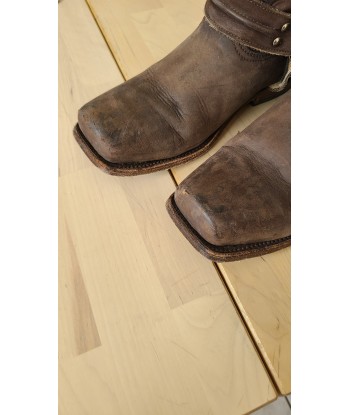 Bottes de biker en cuir marron offre 