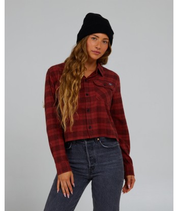 STAY GOLDEN CROP FLANNEL - Baked Apple pas cheres