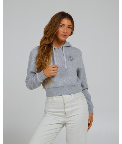 Scallop Crop Hoody - Athletic Heather de pas cher