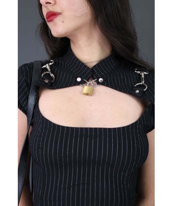 Ensemble top + jupe noir rayé LIP SERVICE ou a consommer sur place