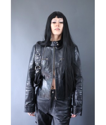 Veste de biker en cuir noir chez Cornerstreet bien 