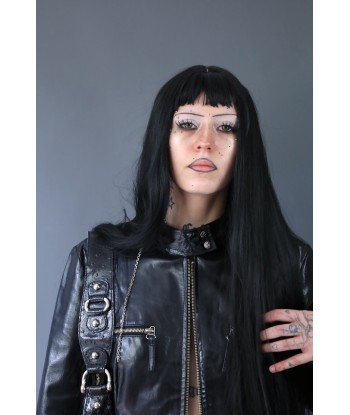 Veste de biker en cuir noir chez Cornerstreet bien 