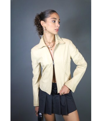 Veste en cuir beige Venez acheter