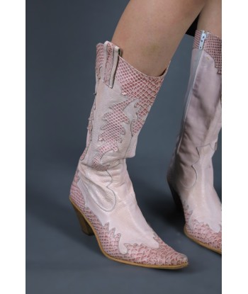 Bottes Santiag rose python les muscles