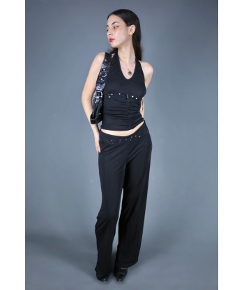 Ensemble top + pantalon noir à sequins plus qu'un jeu 