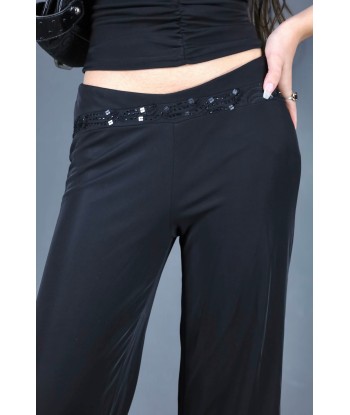 Ensemble top + pantalon noir à sequins plus qu'un jeu 