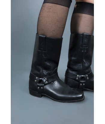 Bottes de biker en cuir noir JUSQU'A -70%! 