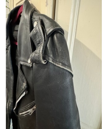 Veste de moto en cuir noir Economisez 