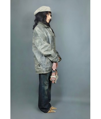 Veste oversize en cuir patiné 50-70% off 