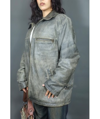 Veste oversize en cuir patiné 50-70% off 