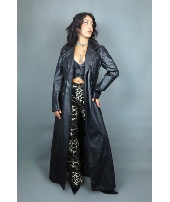 Trench long en similicuir noir Pour