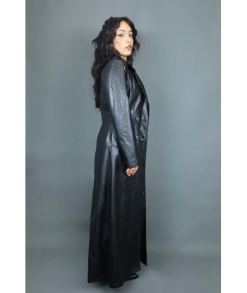 Trench long en similicuir noir Pour