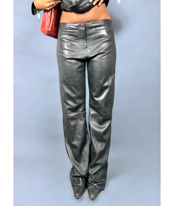 Pantalon en cuir noir outlet