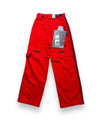 Pantalon baggy velours rouge deadstock de France