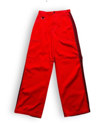 Pantalon baggy velours rouge deadstock de France