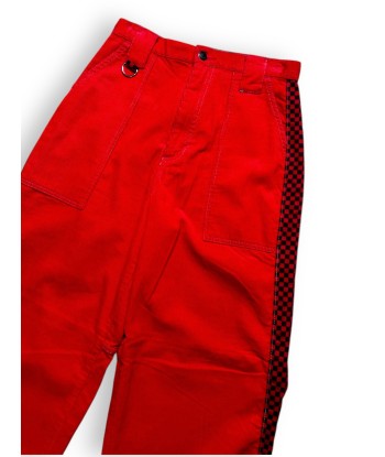 Pantalon baggy velours rouge deadstock de France