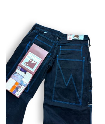 Pantalon baggy noir à poches et sangles deadstock Les êtres humains sont 