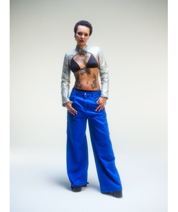 Pantalon baggy bleu deadstock en linge