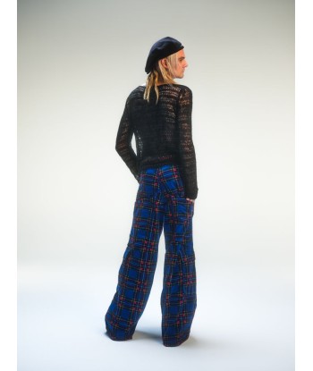 Pantalon baggy tartan bleu deadstock du meilleur 