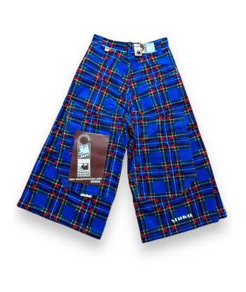 Short baggy tartan bleu deadstock le des métaux précieux