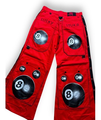 Pantalon baggy rouge à boules de billard deadstock Les êtres humains sont 