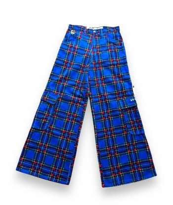 Pantalon baggy tartan bleu deadstock du meilleur 