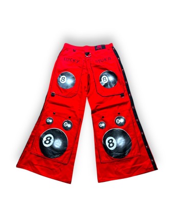 Pantalon baggy rouge à boules de billard deadstock Les êtres humains sont 