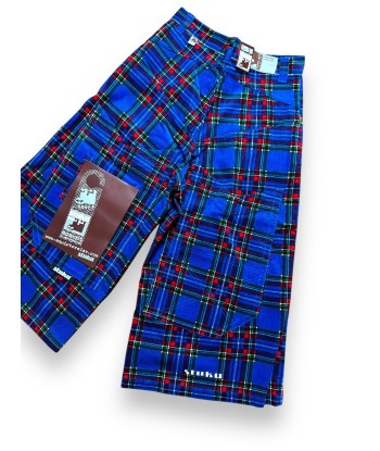 Short baggy tartan bleu deadstock le des métaux précieux