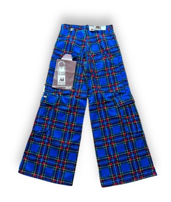 Pantalon baggy tartan bleu deadstock du meilleur 