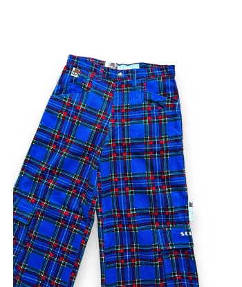 Pantalon baggy tartan bleu deadstock du meilleur 