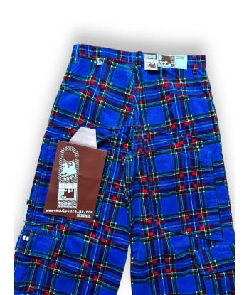 Pantalon baggy tartan bleu deadstock du meilleur 