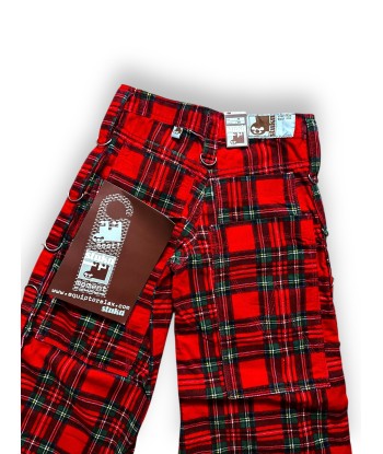 Pantalon baggy tartan rouge deadstock Voir les baskets