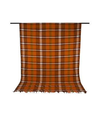 Plaid Orange style année 70 pas chere