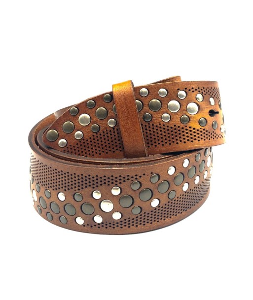 Ceinture rivets cognac Yolete des créatures d'habitude