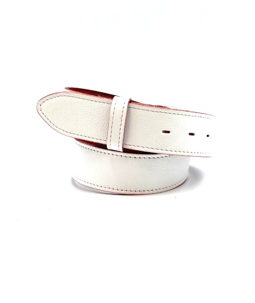 Ceinture cuir blanc Yolete les muscles