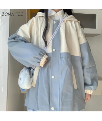 Korean Jackets Women Blue Spring français