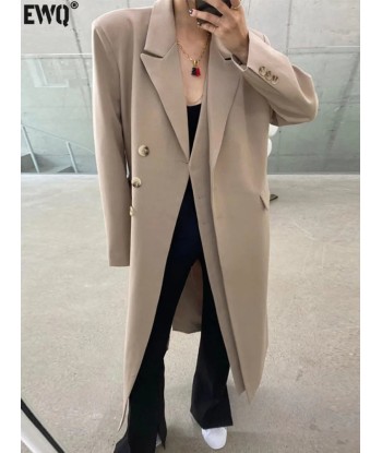 Korean Coat Long Windbreaker Lapel en ligne