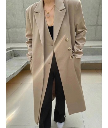 Korean Coat Long Windbreaker Lapel en ligne