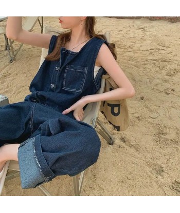 Korean Jumpsuits Sleeveless Jeans de technologie