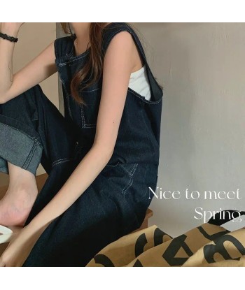 Korean Jumpsuits Sleeveless Jeans de technologie