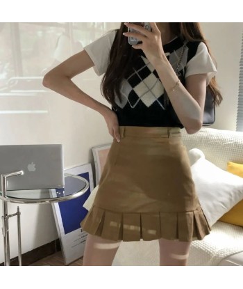 Korean Skirt Pleated Preppy Style france