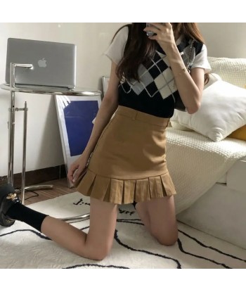 Korean Skirt Pleated Preppy Style france