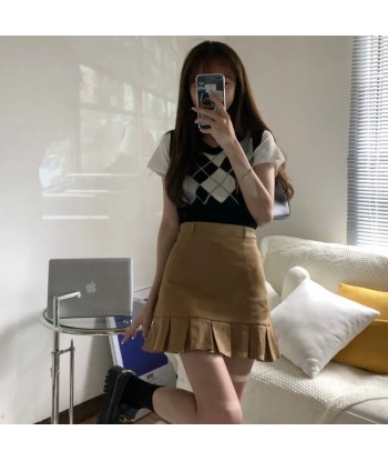 Korean Skirt Pleated Preppy Style france