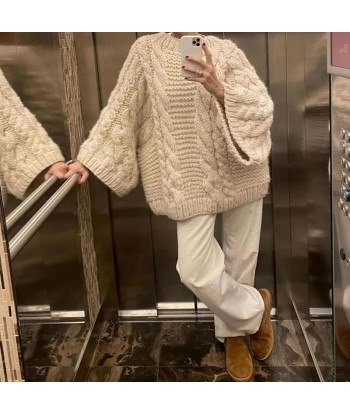 Koreanischer Strickpullover mit ausgestellten Ärmeln outlet