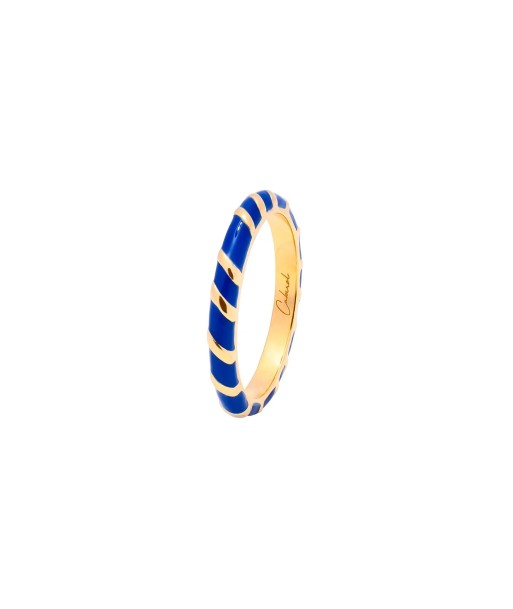 Bague anneau Aimée en vermeil et laque bleu Cabirol En savoir plus