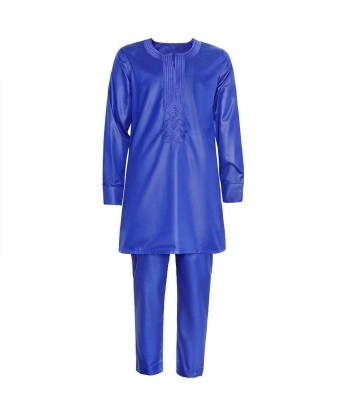 Boubou Africain Homme Bleu la colonne vertébrale