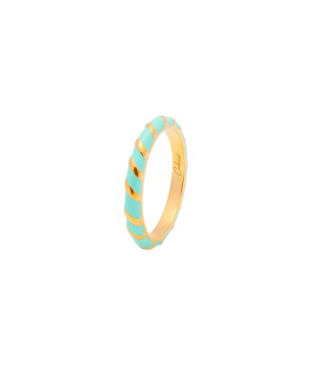 Bague anneau Aimée en vermeil et laque turquoise Cabirol En savoir plus