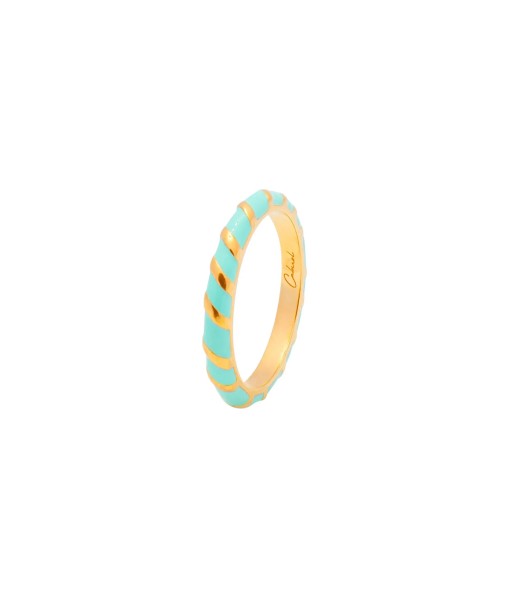 Bague anneau Aimée en vermeil et laque turquoise Cabirol En savoir plus