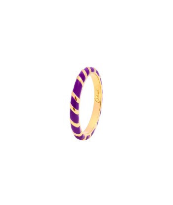 Bague anneau Aimée en vermeil et laque purple Cabirol Fin de série