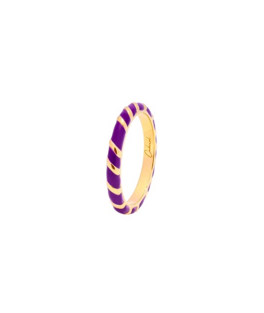 Bague anneau Aimée en vermeil et laque purple Cabirol Fin de série